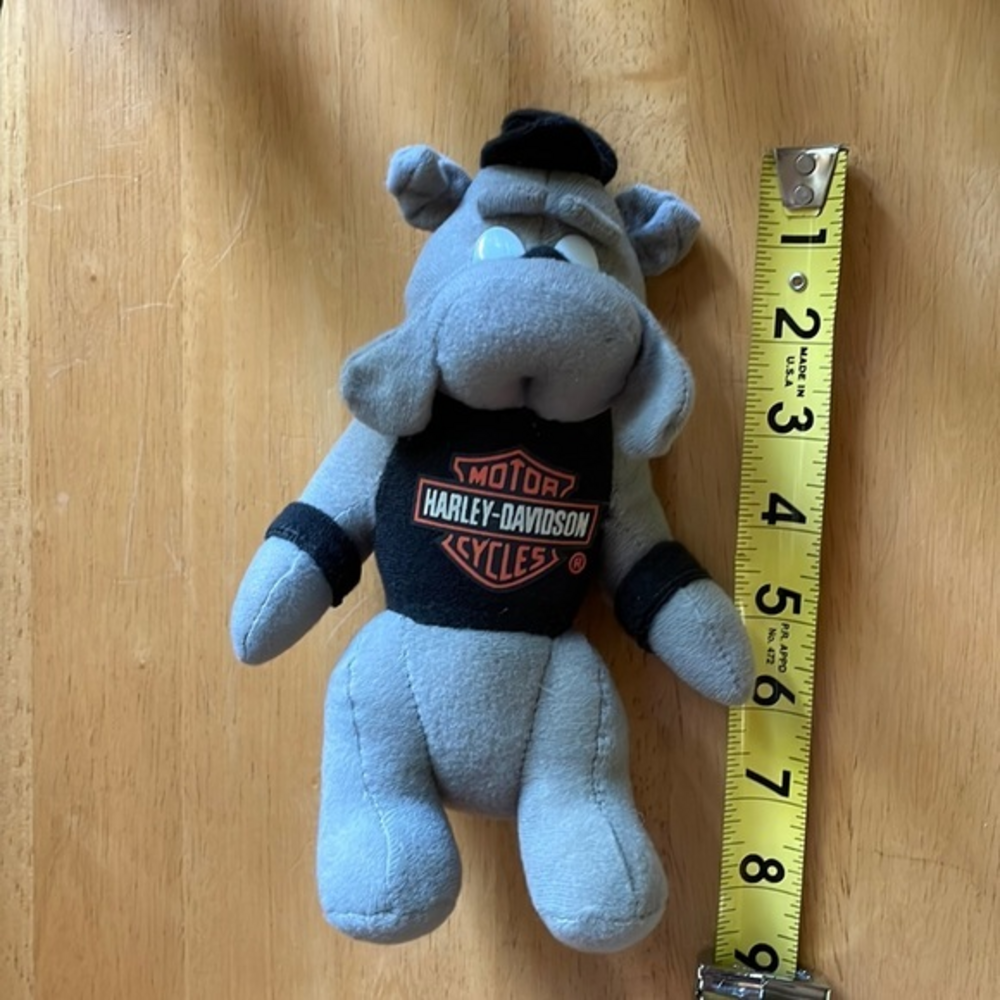 Harley‎ Davidson Motorcycles Gray Bulldog Stuffed Plush Toy Collectible